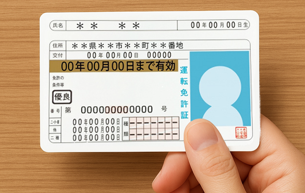 免許証でお金を借りる写真