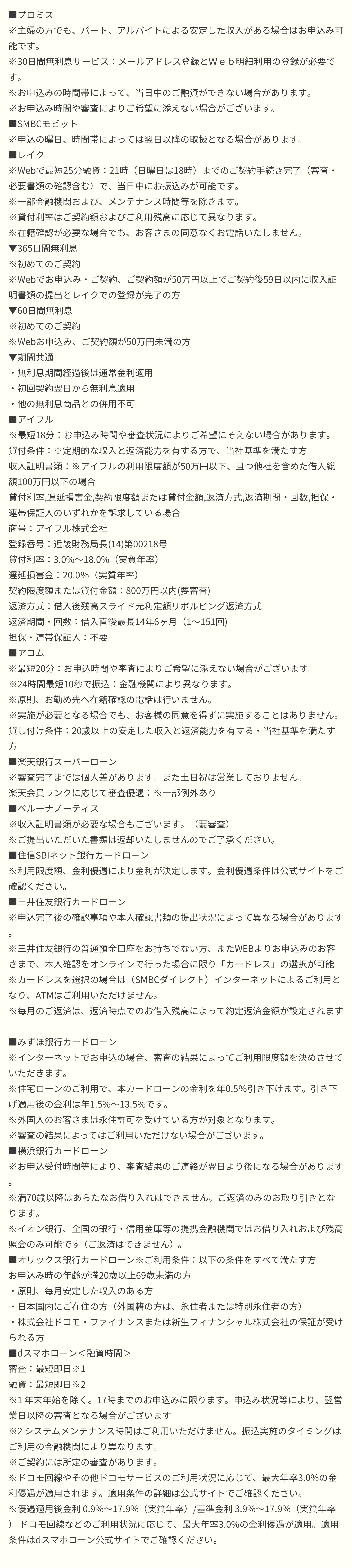 スマートフォン用のローン注釈画像