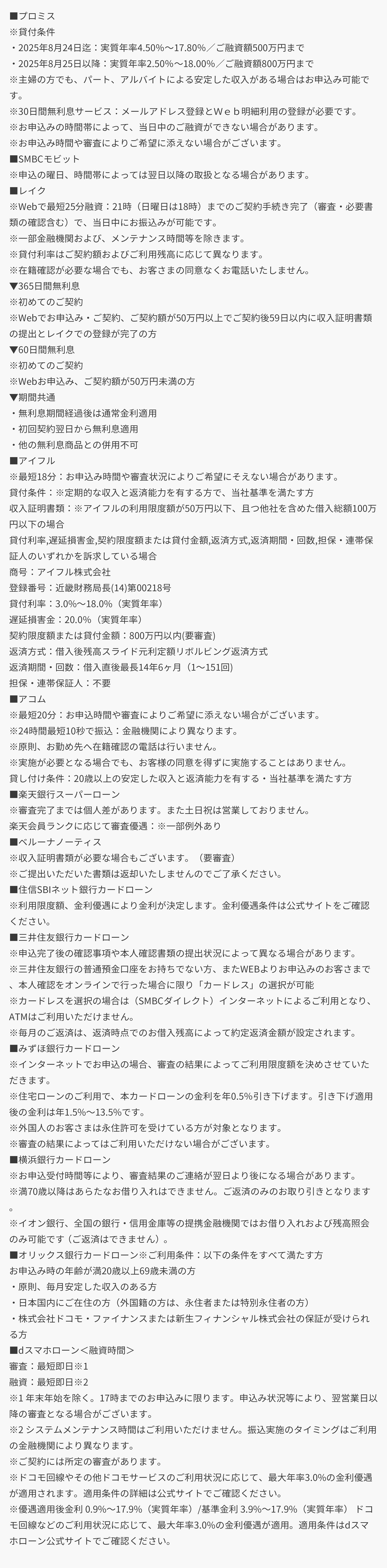 スマートフォン用のローン注釈画像