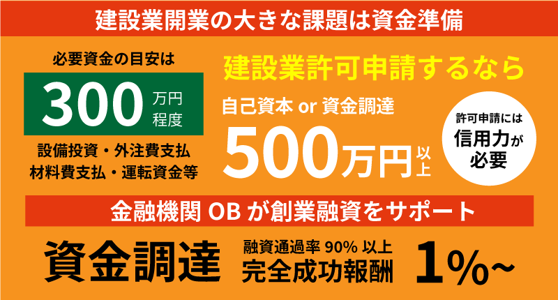 建設業開業の大きな課題は資金準備