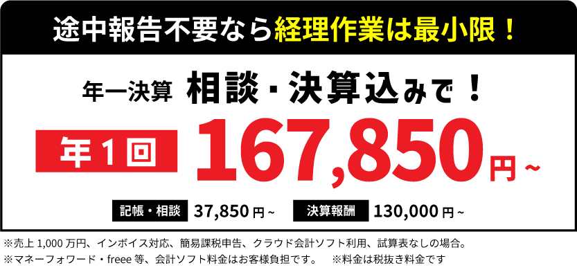クラウド会計顧問契約月額18,495円(税込)~