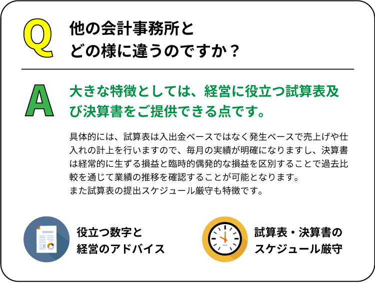 経営に役立つ試算表及び決算書をご提供いたします